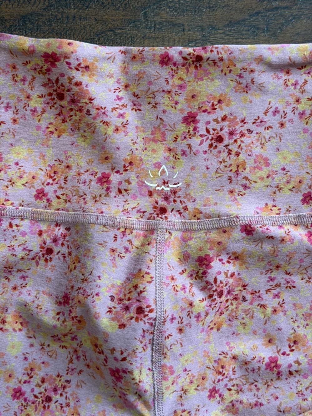Beyond Yoga Pink & Yellow Floral Leggings - Picture 2 of 3
